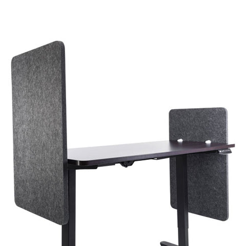 Image of Desk Modesty Adjustable Height Desk Screen Cubicle Divider And Privacy Partition, 23.5 X 1 X 36, Polyester, Ash