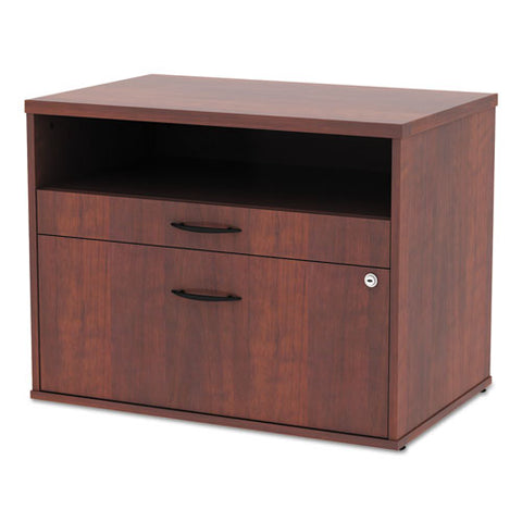 Image of Alera Open Office Series Low File Cabient Credenza, 29.5w X 19.13d X 22.88h, Medium Cherry