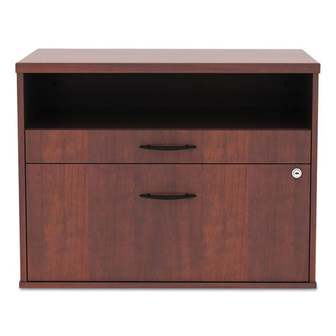 Image of Alera Open Office Series Low File Cabient Credenza, 29.5w X 19.13d X 22.88h, Medium Cherry