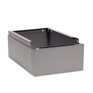 Three Wide Closed Locker Base, 36w X 18d X 6h, Medium Gray