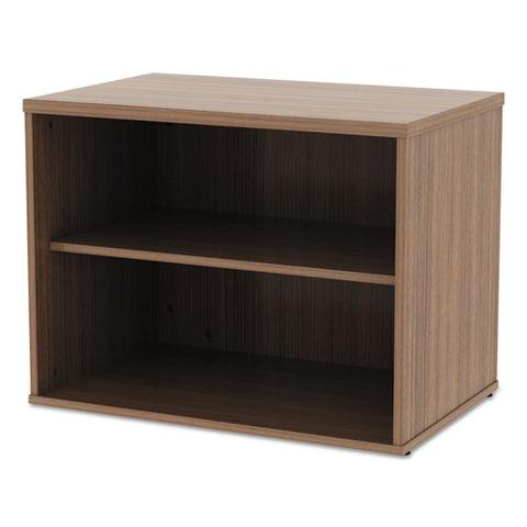 Image of Alera Open Office Low Storage Cabinet Credenza, 29 1/2 X 19 1/8x 22 7/8, Walnut