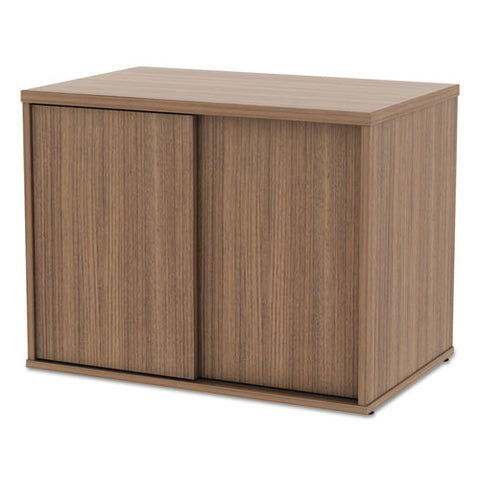 Image of Alera Open Office Low Storage Cabinet Credenza, 29 1/2 X 19 1/8x 22 7/8, Walnut