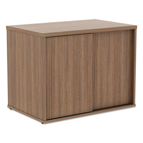 Image of Alera Open Office Low Storage Cabinet Credenza, 29 1/2 X 19 1/8x 22 7/8, Walnut