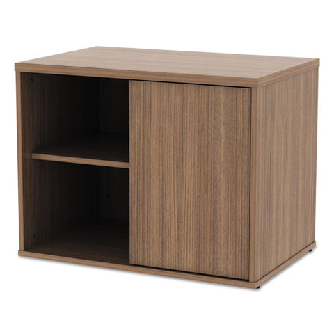 Image of Alera Open Office Low Storage Cabinet Credenza, 29 1/2 X 19 1/8x 22 7/8, Walnut