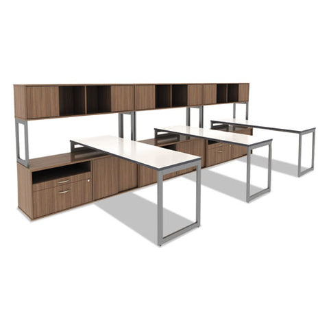 Image of Alera Open Office Low Storage Cabinet Credenza, 29 1/2 X 19 1/8x 22 7/8, Walnut