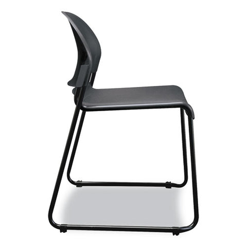 Image of Gueststacker High Density Chairs, Lava Seat/lava Back, Black Base, 4/carton