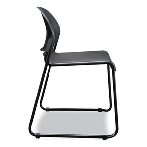 Gueststacker High Density Chairs, Lava Seat/lava Back, Black Base, 4/carton