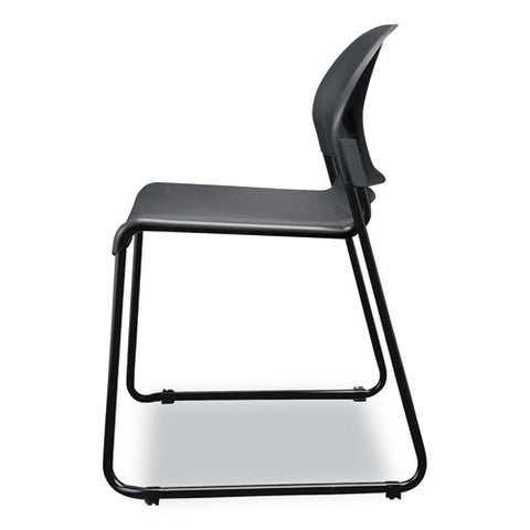 Image of Gueststacker High Density Chairs, Lava Seat/lava Back, Black Base, 4/carton