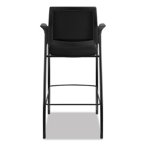 Image of Ignition 2.0 Ilira-stretch Mesh Back Cafe Height Stool, Supports Up To 300 Lbs., Black Seat/black Back, Black Base