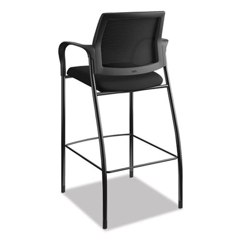 Image of Ignition 2.0 Ilira-stretch Mesh Back Cafe Height Stool, Supports Up To 300 Lbs., Black Seat/black Back, Black Base