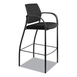 Ignition 2.0 Ilira-stretch Mesh Back Cafe Height Stool, Supports Up To 300 Lbs., Black Seat/black Back, Black Base