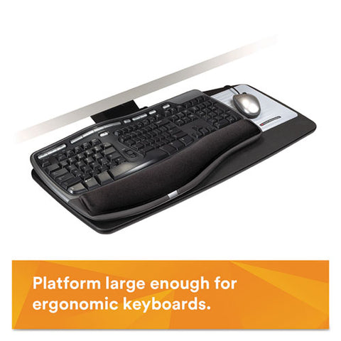 Image of Sit/stand Easy Adjust Keyboard Tray, Standard Platform, 25.5w X 12d, Black