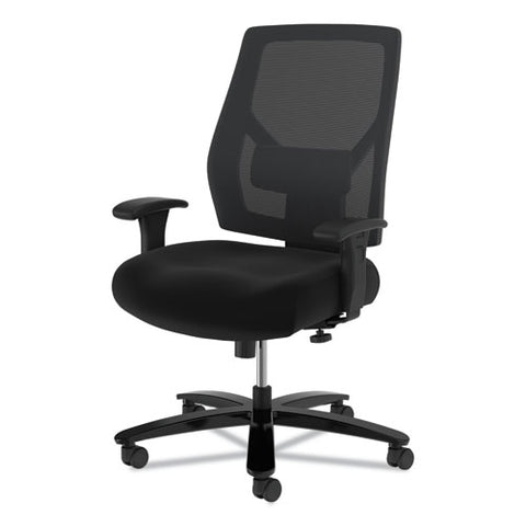 Image of Crio Big And Tall Mid-back Task Chair, Supports Up To 450 Lbs., Black Seat/black Back, Black Base