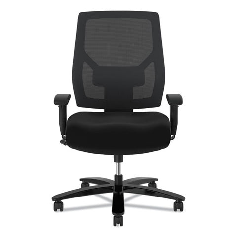 Image of Crio Big And Tall Mid-back Task Chair, Supports Up To 450 Lbs., Black Seat/black Back, Black Base