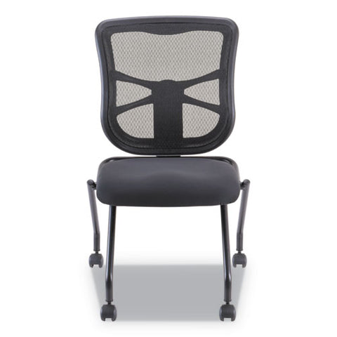 Image of Alera Elusion Mesh Nesting Chairs, Black Seat/black Back, Black Base, 2/carton