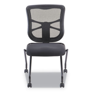 Alera Elusion Mesh Nesting Chairs, Black Seat/black Back, Black Base, 2/carton