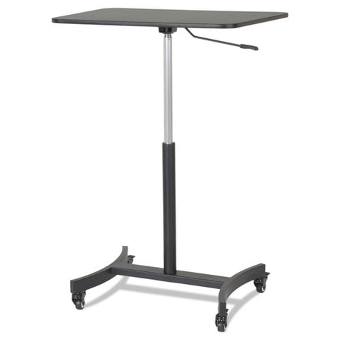 Image of High Rise Mobile Adjustable Sit-stand Workstation, 30.75w X 22d X 44h, Black