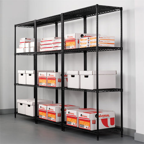 Image of Nsf Certified Industrial 4-shelf Wire Shelving Kit, 36w X 24d X 72h, Black