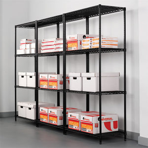 Nsf Certified Industrial 4-shelf Wire Shelving Kit, 36w X 24d X 72h, Black