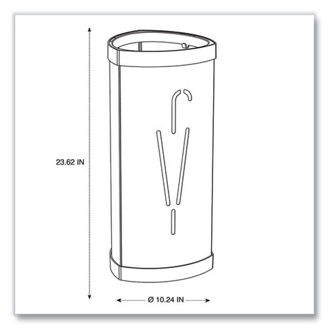 Image of Triangular Umbrella Stand, 10.25w X 10.25d X 23.67h, Silver Steel/black