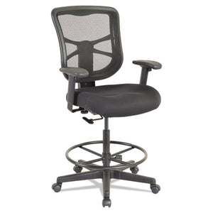 Alera Elusion Series Mesh Stool, 31.6" Seat Height, Supports Up To 275 Lbs., Black Seat/black Back, Black Base