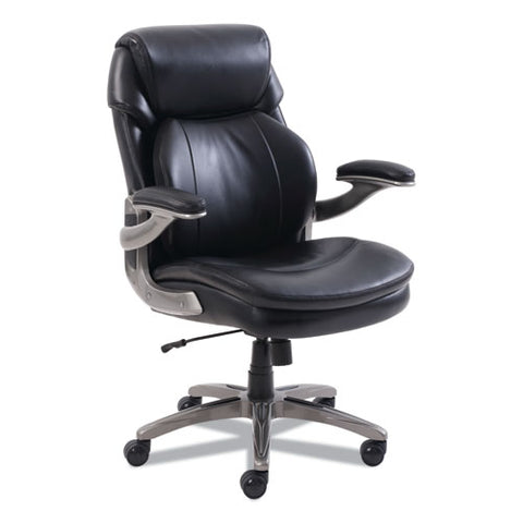 Image of Cosset Mid-back Executive Chair, Supports Up To 275 Lbs., Black Seat/black Back, Slate Base