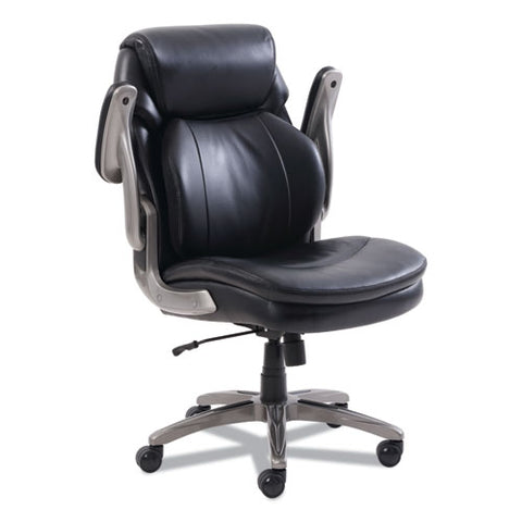 Image of Cosset Mid-back Executive Chair, Supports Up To 275 Lbs., Black Seat/black Back, Slate Base