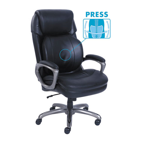 Image of Cosset Big And Tall Executive Chair, Supports Up To 400 Lbs., Black Seat/black Back, Slate Base