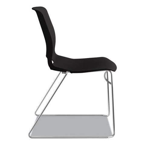 Image of Motivate High-density Stacking Chair, Onyx Seat/black Back, Chrome Base, 4/carton