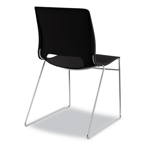 Image of Motivate High-density Stacking Chair, Onyx Seat/black Back, Chrome Base, 4/carton