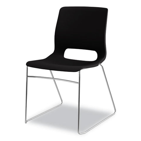 Image of Motivate High-density Stacking Chair, Onyx Seat/black Back, Chrome Base, 4/carton