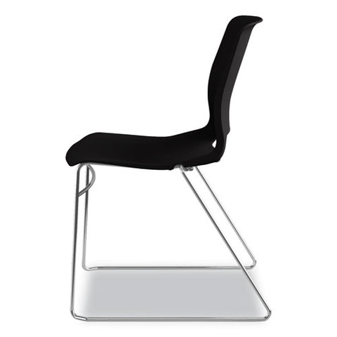 Image of Motivate High-density Stacking Chair, Onyx Seat/black Back, Chrome Base, 4/carton