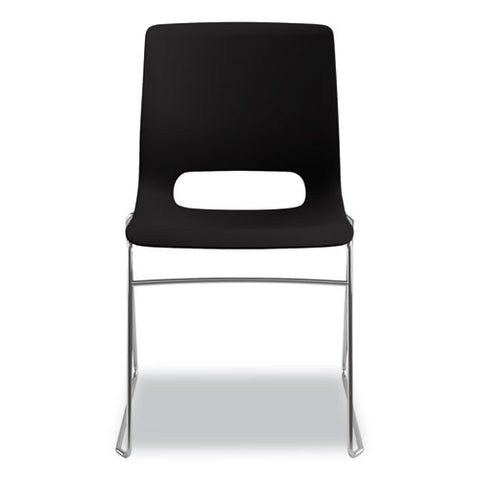 Image of Motivate High-density Stacking Chair, Onyx Seat/black Back, Chrome Base, 4/carton