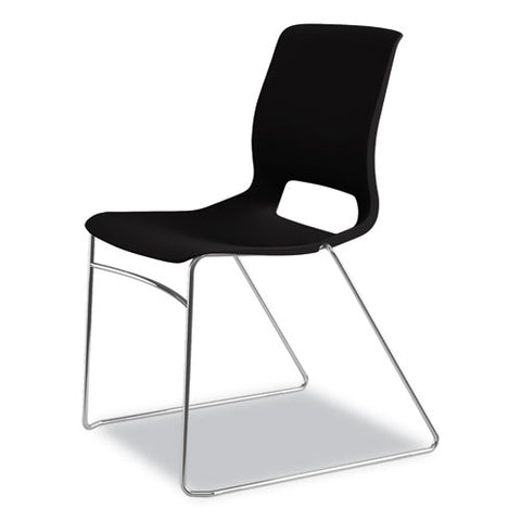 Image of Motivate High-density Stacking Chair, Onyx Seat/black Back, Chrome Base, 4/carton