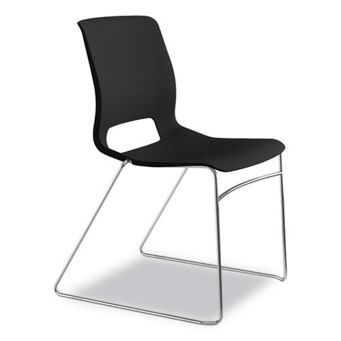 Image of Motivate High-density Stacking Chair, Onyx Seat/black Back, Chrome Base, 4/carton