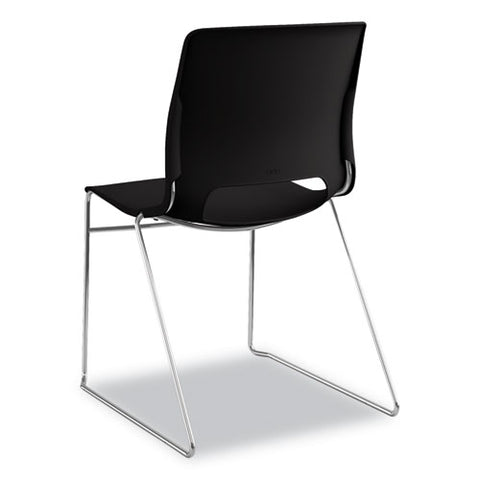 Image of Motivate High-density Stacking Chair, Onyx Seat/black Back, Chrome Base, 4/carton