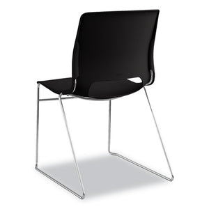 Motivate High-density Stacking Chair, Onyx Seat/black Back, Chrome Base, 4/carton