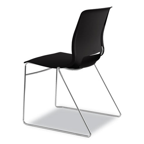 Image of Motivate High-density Stacking Chair, Onyx Seat/black Back, Chrome Base, 4/carton