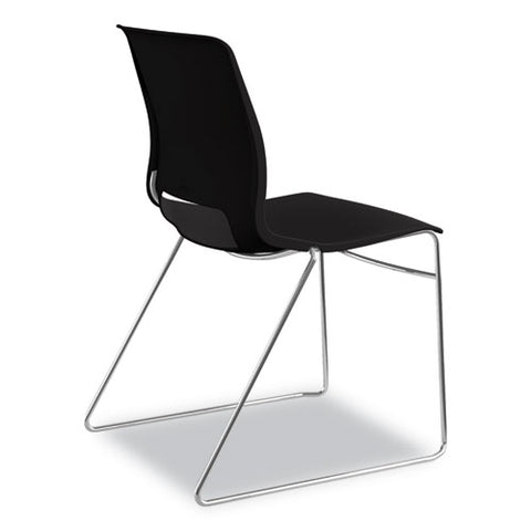 Image of Motivate High-density Stacking Chair, Onyx Seat/black Back, Chrome Base, 4/carton