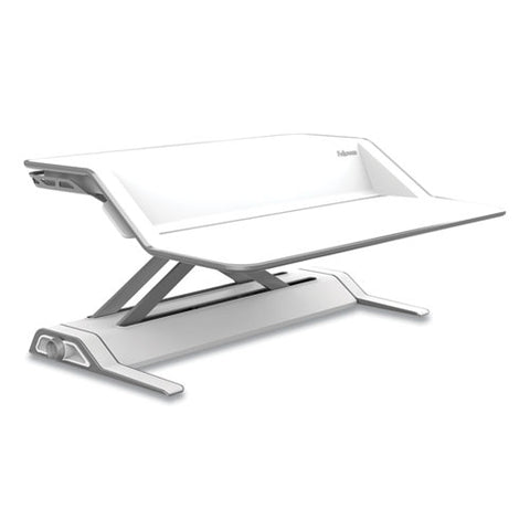 Image of Lotus Sit-stand Workstation, 32.75w X 24.25d X 5.5 To 22.5h, White