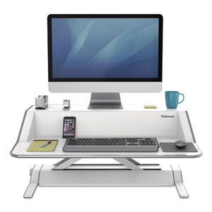 Lotus Sit-stand Workstation, 32.75w X 24.25d X 5.5 To 22.5h, White