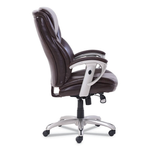 Image of Emerson Executive Task Chair, Supports Up To 300 Lbs., Brown Seat/brown Back, Silver Base