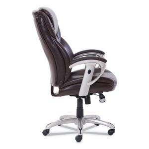 Emerson Executive Task Chair, Supports Up To 300 Lbs., Brown Seat/brown Back, Silver Base