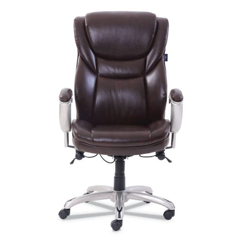 Image of Emerson Executive Task Chair, Supports Up To 300 Lbs., Brown Seat/brown Back, Silver Base