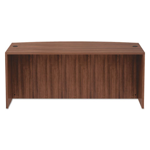 Image of Alera Valencia Series Bow Front Desk Shell, 71w X 41.38d X 29.63h, Modern Walnut