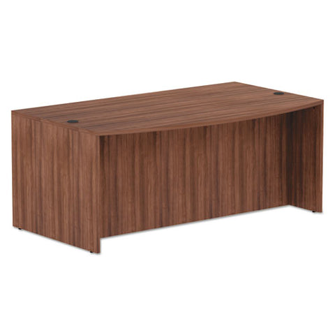 Image of Alera Valencia Series Bow Front Desk Shell, 71w X 41.38d X 29.63h, Modern Walnut