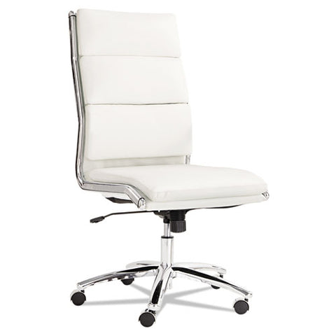 Image of Alera Neratoli High-back Slim Profile Chair, Supports Up To 275 Lbs, White Seat/white Back, Chrome Base