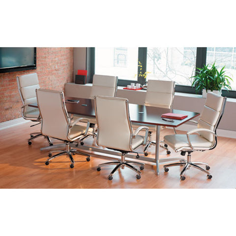 Image of Alera Neratoli High-back Slim Profile Chair, Supports Up To 275 Lbs, White Seat/white Back, Chrome Base