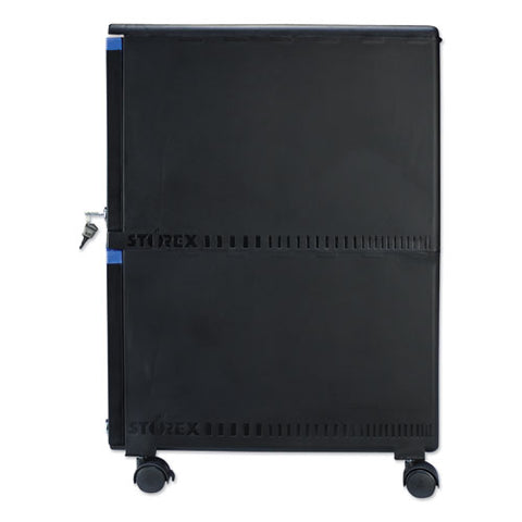 Image of Two-drawer Mobile Filing Cabinet, 14.75w X 18.25d X 26h, Black/blue