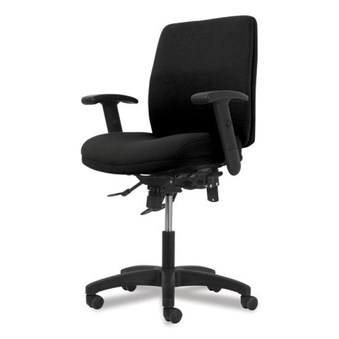 Image of Network Mid-back Task Chair, Supports Up To 250 Lbs., Black Seat/black Back, Black Base